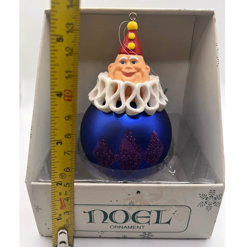 Department 56 Noel Clown Ornament 5in Blue Purple Excellent Vintage 1836-8